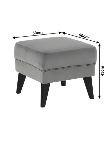 Taburet RODEZA pentru bucătărie/hol, 50x43x50 cm, textil/lemn | MobilaOK