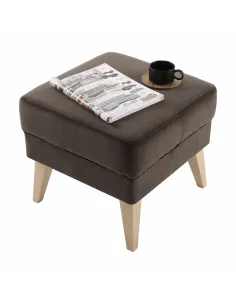Taburet RODEZA, pentru living, 50x43x50 cm, PAL și textil | MobilaOK 2