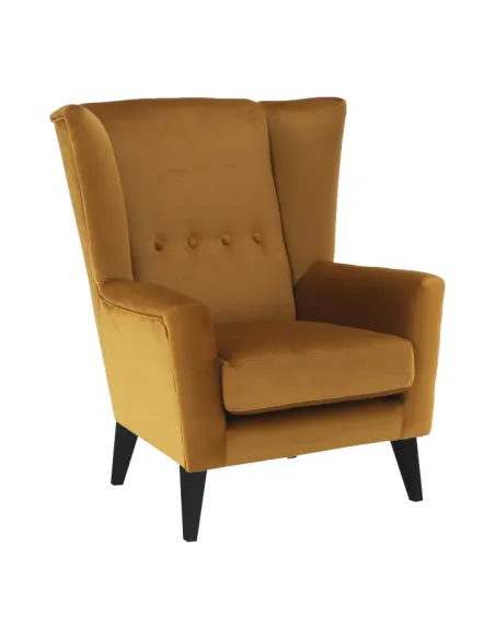 Fotoliu RODEZA, Living/Birou, 80x104x84 cm, Textil si Lemn | MobilaOK