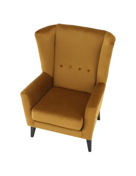 Fotoliu RODEZA, Living/Birou, 80x104x84 cm, Textil si Lemn | MobilaOK