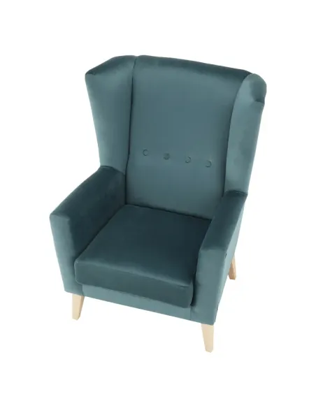 Fotoliu RODEZA, living/dormitor/birou, 80x104x84 cm, Textil + Lemn | MobilaOK