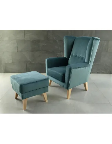 Fotoliu RODEZA, living/dormitor/birou, 80x104x84 cm, Textil + Lemn | MobilaOK