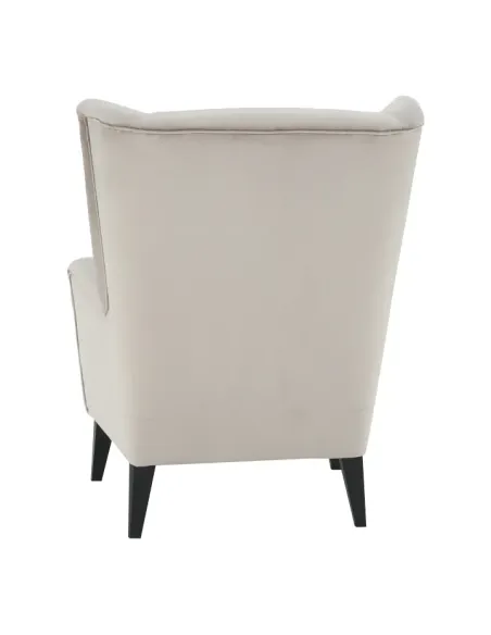 Fotoliu RODEZA Crem/Negru 80x104x84 cm - Textil și Lemn | MobilaOK