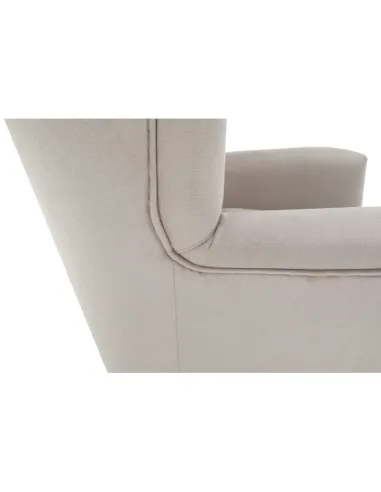 Fotoliu RODEZA Crem/Negru 80x104x84 cm - Textil și Lemn | MobilaOK