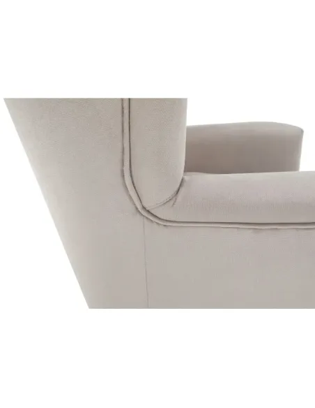 Fotoliu RODEZA Crem/Negru 80x104x84 cm - Textil și Lemn | MobilaOK