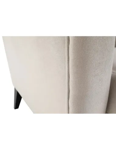 Fotoliu RODEZA Crem/Negru 80x104x84 cm - Textil și Lemn | MobilaOK