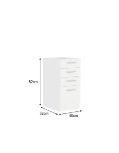 Dulap inferior, SPLIT, bucatarie, 40x82x52 cm, PAL melaminat alb | MobilaOK 2