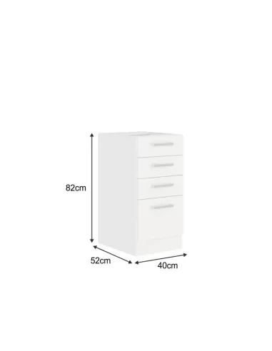 Dulap inferior, SPLIT, bucatarie, 40x82x52 cm, PAL melaminat alb | MobilaOK