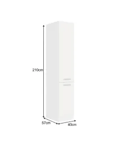 Dulap SPLIT 40, alb, pentru dormitor/hol/birou, 40x210x57 cm, PAL melaminat | MobilaOK 2