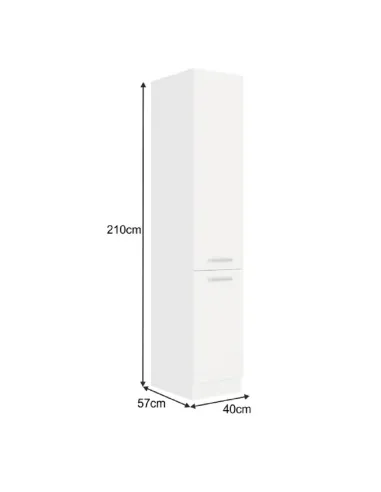 Dulap SPLIT 40, alb, pentru dormitor/hol/birou, 40x210x57 cm, PAL melaminat | MobilaOK
