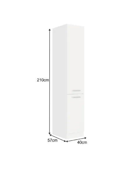Dulap SPLIT 40, alb, pentru dormitor/hol/birou, 40x210x57 cm, PAL melaminat | MobilaOK