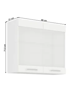 Dulap superior SPLIT 80, PAL melaminat alb, 80x71.5x31 cm | MobilaOK 2