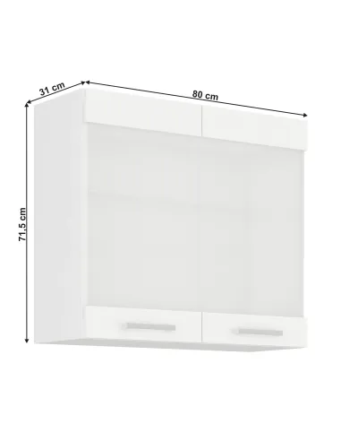 Dulap superior SPLIT 80, PAL melaminat alb, 80x71.5x31 cm | MobilaOK