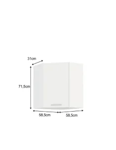 Dulap superior de colţ SPLIT bucătărie 58,5x58,5x71,5x31 cm PAL melaminat | MobilaOK 2