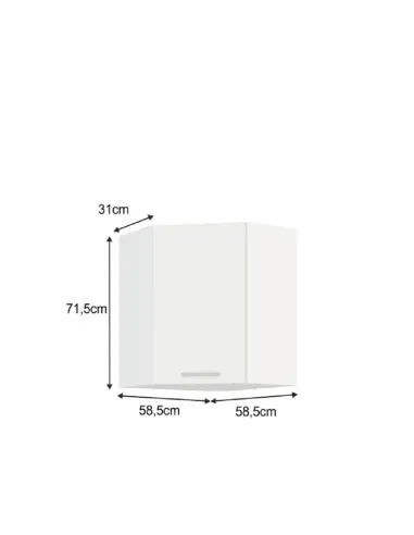 Dulap superior de colţ SPLIT bucătărie 58,5x58,5x71,5x31 cm PAL melaminat | MobilaOK