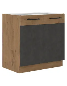 Dulap baie, VEGA 80 ZL 2F BB, baie, 80x82x52 cm, PAL melaminat | MobilaOK