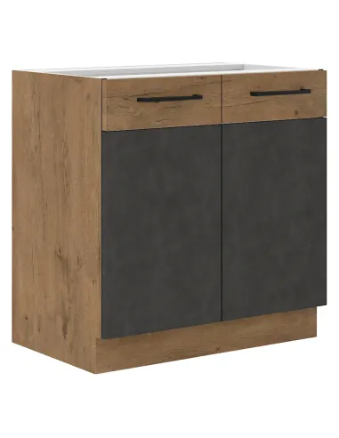 Dulap baie, VEGA 80 ZL 2F BB, baie, 80x82x52 cm, PAL melaminat | MobilaOK