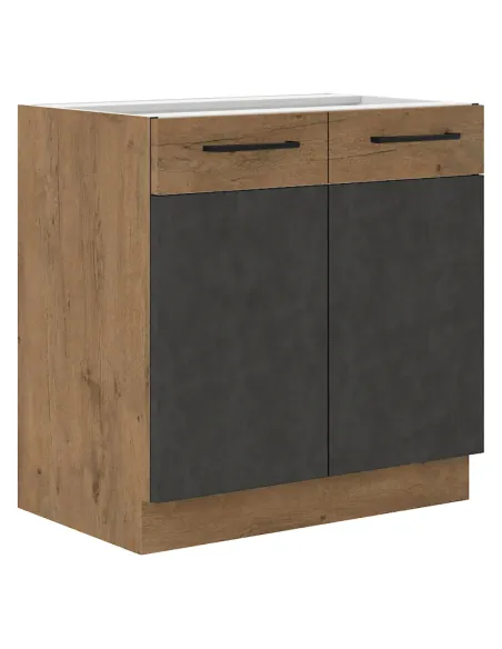 Dulap baie, VEGA 80 ZL 2F BB, baie, 80x82x52 cm, PAL melaminat | MobilaOK