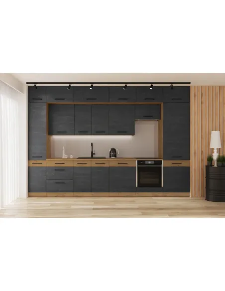 Dulap inferior VEGA 80 D 3S BB, bucatarie, 80x82x52 cm, PAL melaminat | MobilaOK