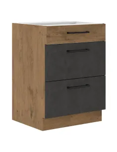 Dulap inferior VEGA 60 D 3S BB, bucătărie, 60x82x52 cm, PAL melaminat | MobilaOK