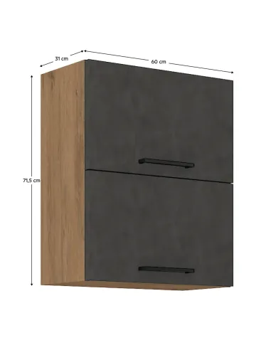 Dulap superior, stejar lancelot/gri mat, VEGA 60 GU-72 2F | MobilaOK