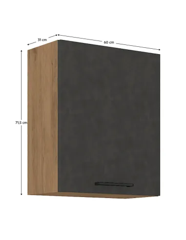 Dulap superior, stejar lancelot/gri mat, VEGA 60 G-72 1F | MobilaOK
