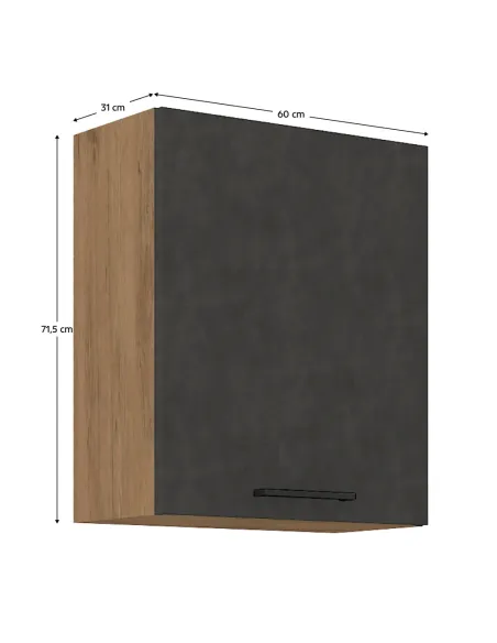 Dulap superior, stejar lancelot/gri mat, VEGA 60 G-72 1F | MobilaOK