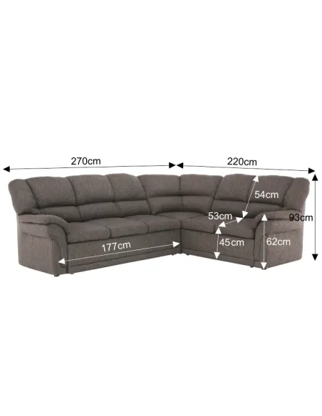Colțar, AMELIA, living/dormitor, 270x220x93 cm, textil | MobilaOK