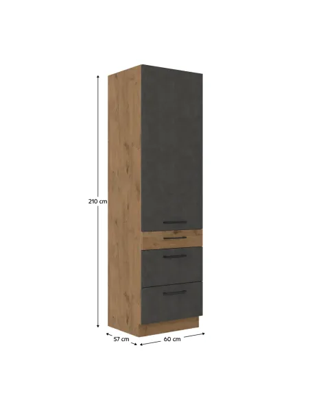 Dulap VEGA, hol/debara, 60x210x57 cm, PAL melaminat | MobilaOK