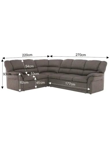 Colțar AMELIA, living, 270x220x93 cm, Textil, stânga cu depozitare | MobilaOK