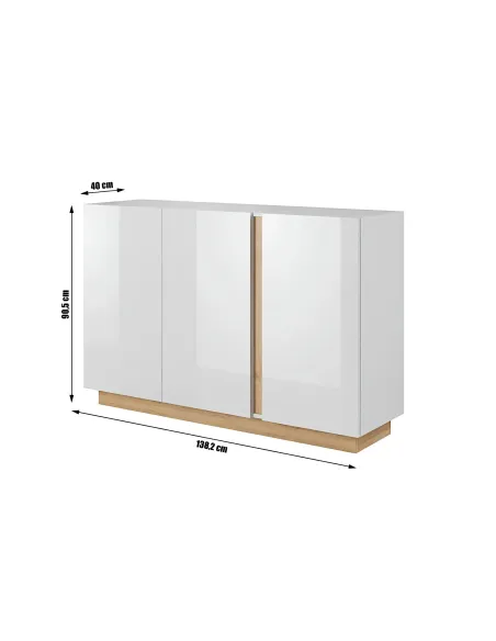Comodă CITY 138 living/dormitor 138.2x90.5x40 cm PAL melaminat | MobilaOK