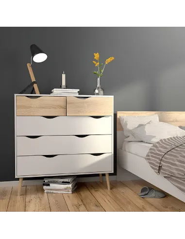 Comodă OSLO 75456 pentru dormitor/hol, 98.7x39.1x100.9 cm, PAL melaminat | MobilaOK