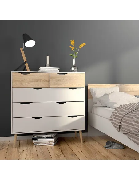 Comodă OSLO 75456 pentru dormitor/hol, 98.7x39.1x100.9 cm, PAL melaminat | MobilaOK