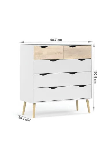 Comodă OSLO 75456 pentru dormitor/hol, 98.7x39.1x100.9 cm, PAL melaminat | MobilaOK