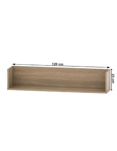 Raft de perete, TEMPO ASISTENT NEW, living/dormitor/birou, 120 x 25 x 25 cm, PAL melaminat | MobilaOK