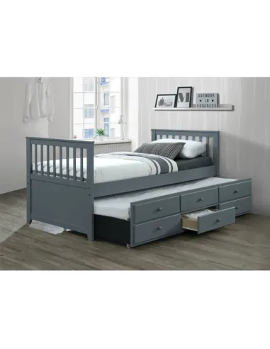 Pat cu Pat Suplimentar AUSTIN NEW, dormitor, 90x200 cm, Lemn masic si MDF, KONDELA | MobilaOK