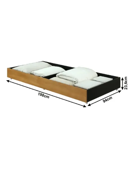 Sertar, MAKIRA, dormitor, 94x198x23.6 cm, lemn masiv stejar | MobilaOK