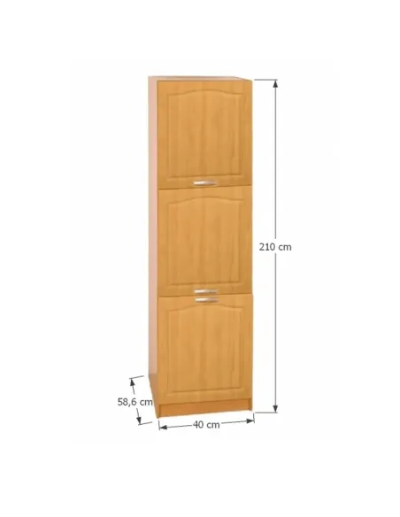Dulap de bucătărie LORA, alimente, dreaptă, 40x210x58.6 cm, PAL/MDF, arin | MobilaOK