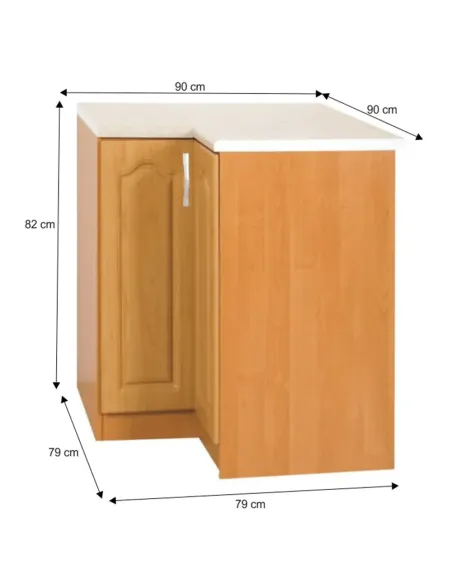 Cabinet bucătărie LORA, inferior stânga, 79x79x82 cm, PAL melaminat | MobilaOK