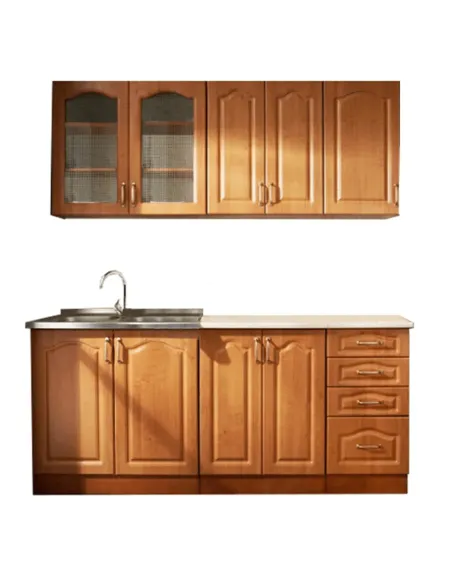 Ansamblu Bucătărie LORA, arin, 240x73.5cm & 180x82cm, MDF & PAL melaminat | MobilaOK