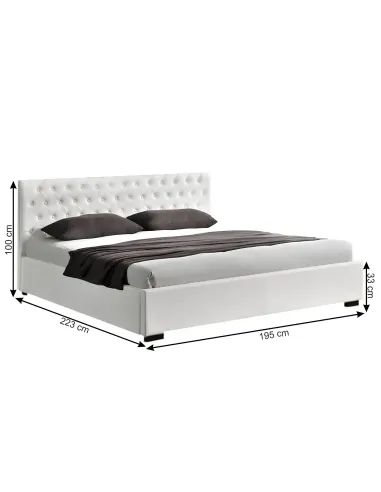 Pat, DORLEN 2 NEW, dormitor, 180x200, Piele ecologică | MobilaOK