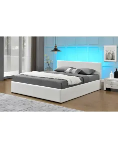 Pat matrimonial JADA NEW, dormitor, 160x200, PAL melaminat și piele ecologică | MobilaOK 2