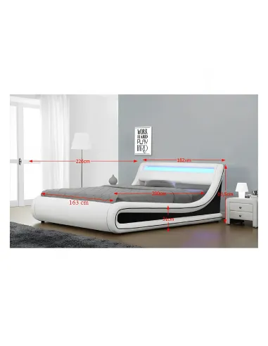 Pat MANILA NEW, dormitor, 160x200, PAL, piele ecologică | MobilaOK