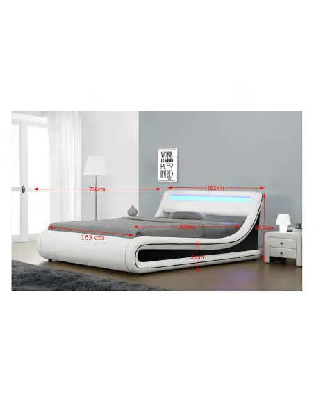 Pat MANILA NEW, dormitor, 160x200, PAL, piele ecologică | MobilaOK