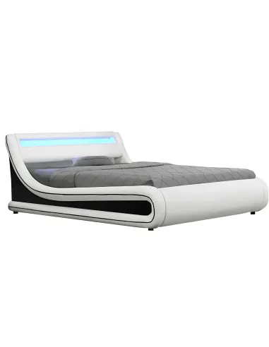 Pat MANILA NEW dormitor 180x200, PAL cu piele ecologică | MobilaOK