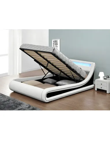 Pat MANILA NEW dormitor 180x200, PAL cu piele ecologică | MobilaOK