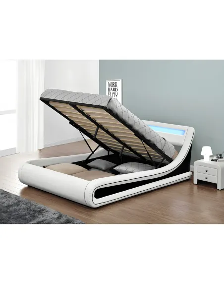 Pat MANILA NEW dormitor 180x200, PAL cu piele ecologică | MobilaOK