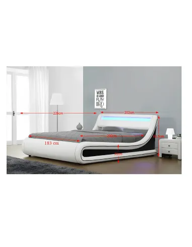 Pat MANILA NEW dormitor 180x200, PAL cu piele ecologică | MobilaOK