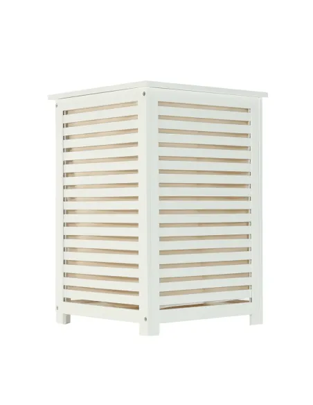 Coș de rufe BASKET, pentru baie/dormitor, 40x40x58 cm, Bambus și textil | MobilaOK