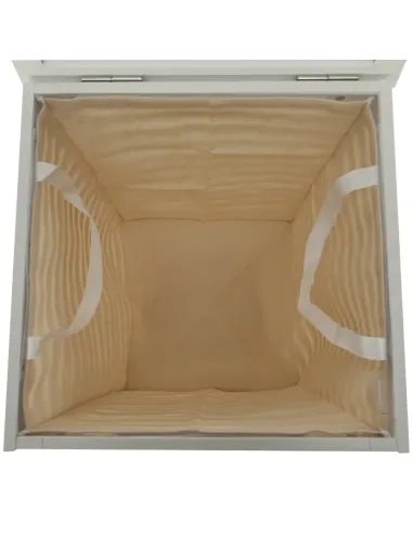 Coș de rufe BASKET, pentru baie/dormitor, 40x40x58 cm, Bambus și textil | MobilaOK